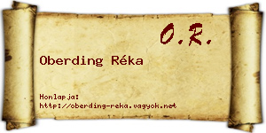 Oberding Réka névjegykártya